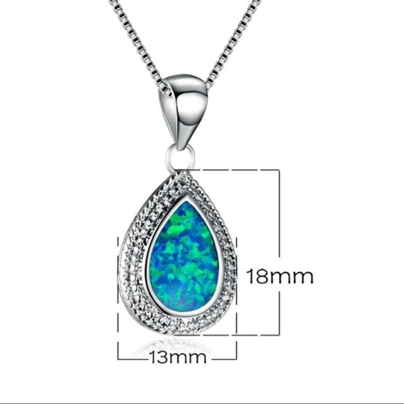 BLUE FIRE OPAL TEAR DROP - Picture 2 of 7
